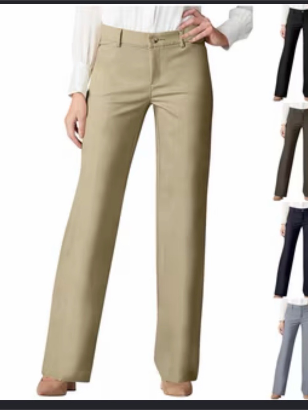 Lee Flex Motion Trouser Pants Mid Rise Khaki Beige Size 12 Tall T